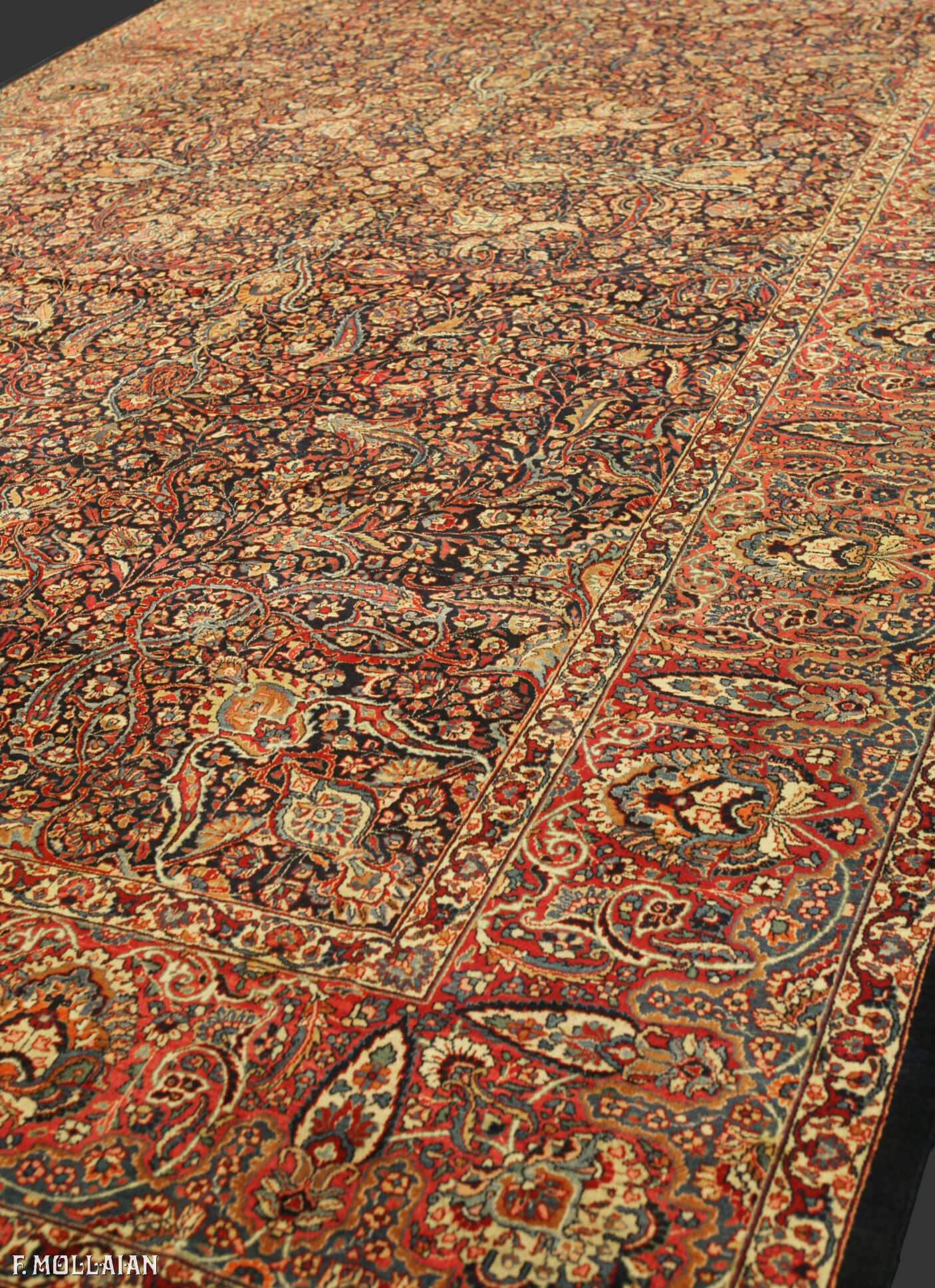 Tapis Persan Antique Mashad Amoghli n°:24222440